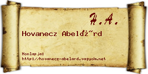 Hovanecz Abelárd névjegykártya